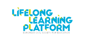 "Logo of Lifelong Learning Platform with the text 'Lifelong Learning Platform European Civil Society for Education' in blue and yellow."