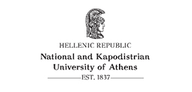 "Logo of National and Kapodistrian University of Athens with the text 'Hellenic Republic National and Kapodistrian University of Athens Est. 1837' in black."