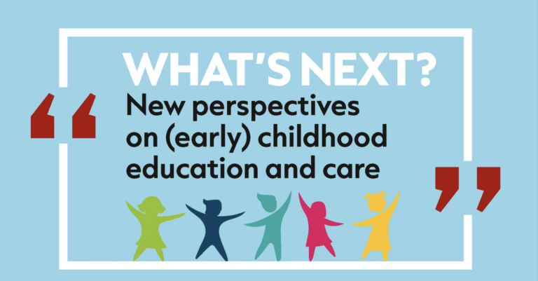 Promotional banner for an international online lecture series called “What's Next? New perspectives on (early) childhood education and care”.
