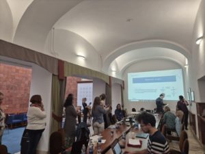Group of people participating in a workshop discussing, the overal objetives of the STRIDE PROJECT.